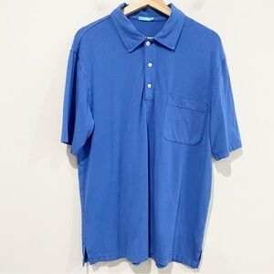 J.MCLAUGHLIN Men’s Polo Shirt Modal Cotton Pocket Everyday Soft Blue Size Medium